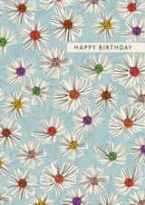Rainbow Spotty Floral Happy Birthday Card - For Her created by Nina Raby - Jones