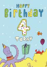 4th Birthday Under the Sea created by Martyn Scribbler Illustration