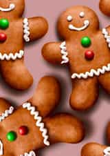 Gingerbread Man Christmas Card 1000 created by hannahwhiteartand_illustration