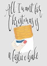 Greggs festive bake pasty Christmas card created by The little northerner 