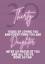 Daughter 30th Card created by Pretty Cute