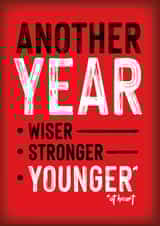 YOUNG AT HEART | Funny RED Birthday Card created by RED Cards