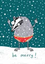 Sweary Badger Christmas Card created by Beth Garnett Illustration