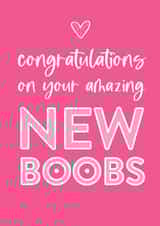 Bright Pink New Boobs card created by Always Sparkle