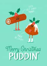 Couple's Christmas Pudding Card created by Bird & Co Studio