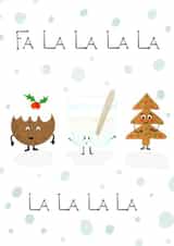 Fa la la la la la la la la cute carolling cookies created by Picoloco Studio