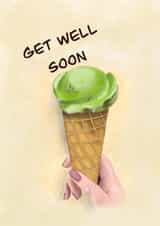 Get well soon wishes with ice-cream card created by Katherine Tolstyh