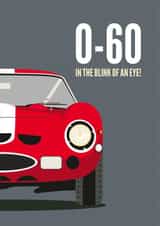 60th Birthday Card Classic Ferrari GTO created by Diva Doodle Designs