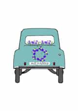 Just married! - Simple illustrated wedding car created by Laura Thompson