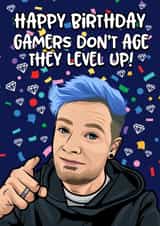 Dan TDM Birthday Card - Gamers don't age they level up created by IWLT