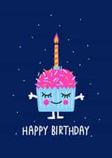 CUTE CUPCAKE HAPPY BIRTHDAY CARD created by HAPPY