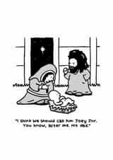 Funny Christmas Nativity comic created by Thomas Wykes