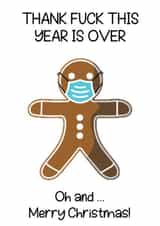 Thank fu*k this year is over Funny Rude Christmas Card created by Nancy Walsh
