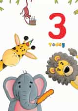 3rd Birthday Party Animals created by Martyn Scribbler Illustration