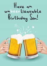 Unbeerlievable Beer Son Birthday Card created by Amy Florence Design