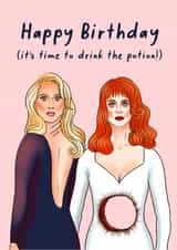 Death becomes her 90’s nostalgia birthday card! created by Swish & Scribble