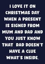 Christmas Day - Funny - Cheeky - Parents - Mum and Dad - Signed from Mum and Dad - Christmas Card created by Pink + Pip