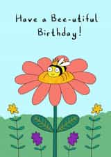 Happy Bee Birthday Card created by Penelope O'Neill Illustration