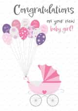 New baby girl Card created by Cracking Cards!