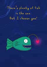 Angler Fish Valentines Day Card created by Penelope O'Neill Illustration