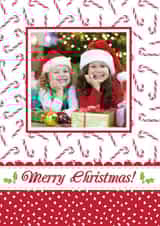 Personalised Photo Card created by Hazel Fisher Creations - candy cane merry christmas Personalised Photo Card 28521