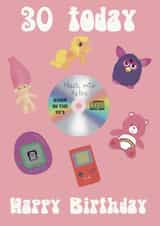 Happy 30th Birthday retro born in the 90’s card created by Rosie bees craft box
