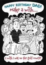 Cheeky Birthday Card - Dad - Wish I Was on the Golf Course created by Aimee Beaven