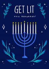 Get Lit this Hanukkah Card! created by Sophie Kent Illustration