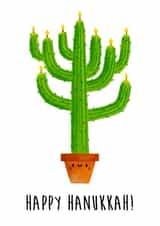 Hanukkah Cactus Card created by Sophie Kent Illustration