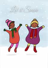 Winter Snow Christmas Card for Girls created by Afritistic