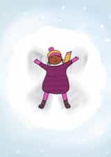 Snow Angel Winter Christmas Card for Girls created by Afritistic