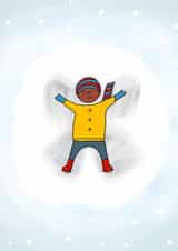 Snow Angel Winter Christmas Card for Boys created by Afritistic