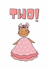 Two Year Old Pretty in Pink Birthday Card created by Afritistic