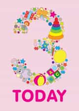 3 Today Girls Birthday Card created by mrs L cards