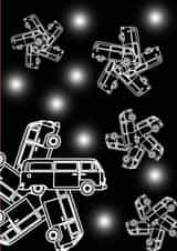 Campervan Snowflake Christmas card created by Nick Le Sueur Designs