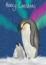 Penguin Christmas Card created by Peach Paints