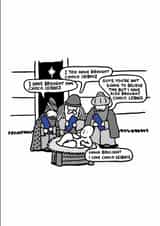 Funny Three Wise Men nativity Christmas comic created by Thomas Wykes