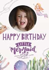 Personalised Birthday Photo Card created by Nidd And Rigg! - mermaid sea Birthday Personalised Photo Card 20155