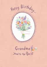 The best Grandma pretty bunch of flowers Birthday card created by Dawn Quigg Illustration