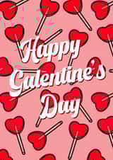 Happy galentines lollipop card created by The Girl Next Draw Cards
