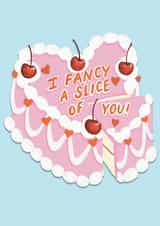 I Fancy You Cake pun Valentines Card created by The Stylist Illustrates