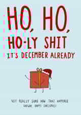 Ho, Ho, Holy Shit Its December Already Christmas Card created by Floydie