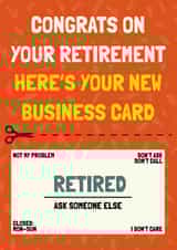 Funny Retirement Business Card, Card! created by AbiGoLucky