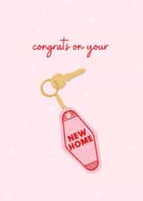 Cute House Key New Home Card - Congrats On Your New Home created by girlinmind