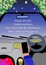 Men and their directions Valentines card created by Sinead Peyton