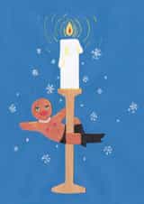 Werk It - Gingerbread - Pole Dancer - Pole Dancing - Candle Light - Funny - Modern - Kinky - Christmas Card created by Cmorris_art