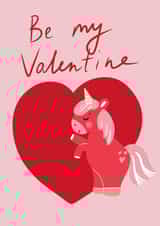 Valentine's Day card with a unicorn. created by DigitalartAM