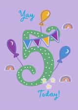 Yay 5 Today birthday card created by Rachel Singh