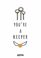 Funny Valentine's Card Card - You're a Keeper - Harry Potter created by Cardology