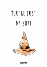 Funny Valentine's Day Card - Sorting Hat - Harry Potter - Just My Sort created by Cardology
